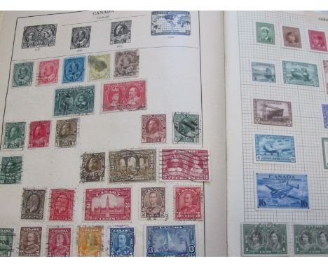 Strand Stamp Album of all World with many better stamps including British Commonwealth. Nice lot (qty)