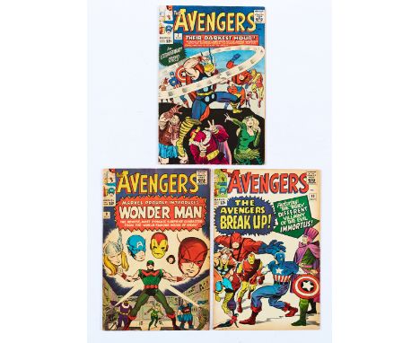 Avengers (1969) 7, 9, 10. All cents copies. #7 [vg+], #9 vertical reading crease [vg+], #10 light vertical reading crease [vg