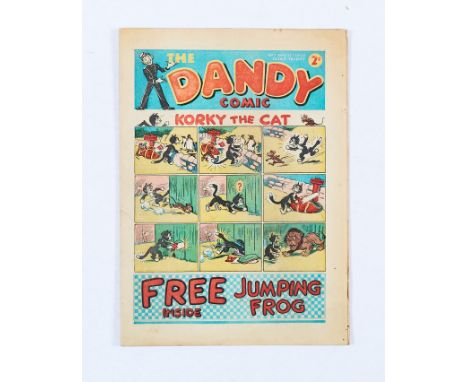 Dandy Comic No 2 (1937). Bright cover colours, cream pages, three rust marks to back cover with lighter marks to back six pag