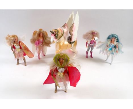She-Ra Princess of Power Mattel figures including She-Ra x2, Angella, Frosta, Glimmer and Swift Wind horse figure (6) 