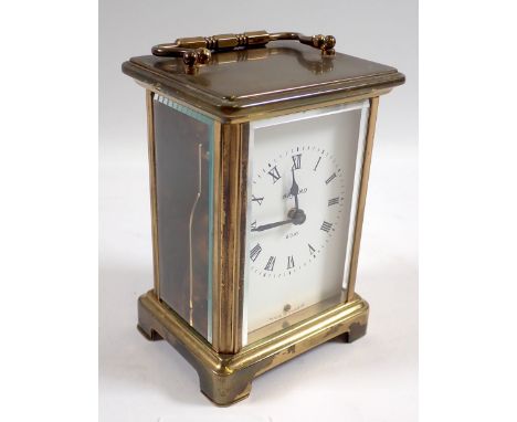 A French Bayard eight day carriage clock with key 