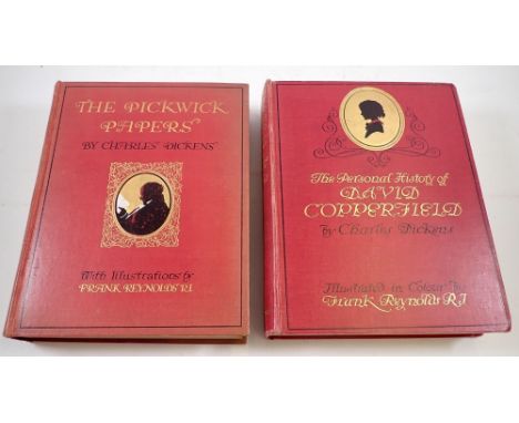 Two books illustrated by Frank Reynolds, David Copperfield and The Pickwick Papers, tipped-in colour plates, first edition 