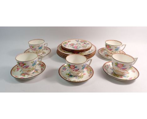A Minton Indian tree part tea service comprising four dessert plates, three tea plates, five cups and saucers, B1238 