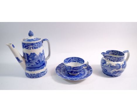 A set of Spode Italian tea and coffeee ware comprising six breakfast cups and nine saucers, six teacups and saucers, six coff