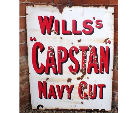 A Wills's Capstan Navy Cut tobacco advertising enamel sign 76x61cm 