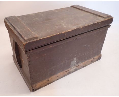 An early 20th century carpenter's tool chest with sliding trays and full contents of tools 