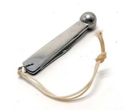 Vintage German stainless steel priest / knife / hook disgorger / tape measure multi tool - 15.5cm long folded.