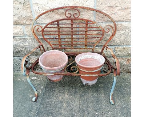 Metal plant stand as a small bench - 45cm wide