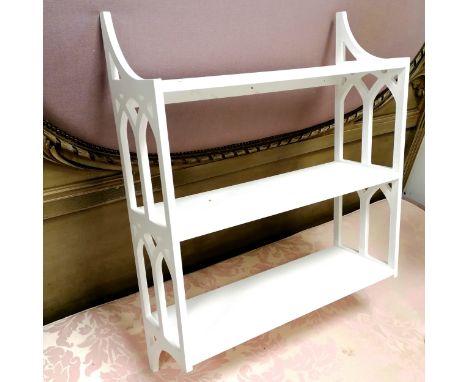 White painted small wall shelf 58cm x 64cmhigh x 20cm