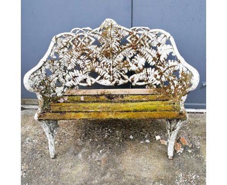 Coalbrookdale design 2 seater fern &amp; blackberry bench - 116cm long