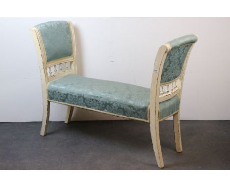 Vintage Upholstered and Painted Window Seat 