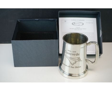 Boxed Wentworth Concorde Queen of the Skies pewter ltd edn tankard with COA 