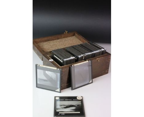 Magic Lantern Slides - approximately 48 photographic slides relating to The Royal Navy at War in World War II, including the 