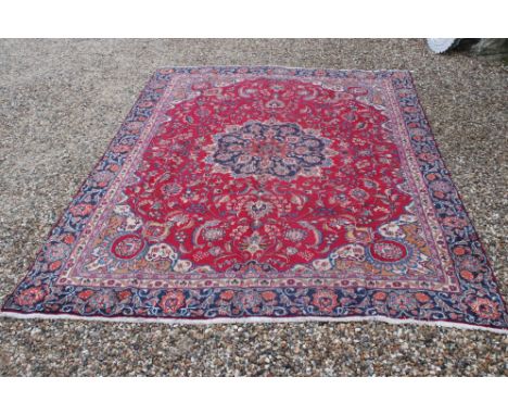 Large multicoloured ground Persian Marshad vintage carpet, 360cms 