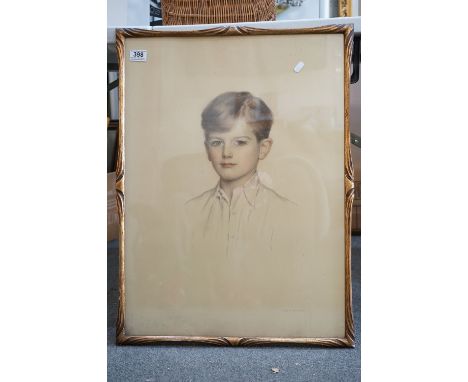 Cecil Jameson early 20th watercolour portrait of a young boy, signed. Paper label to verso with sitters name and dated 1921. 