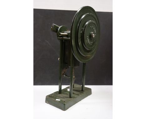 A vintage rotary air pump, marked F.PALMER, LONDON SW2. 