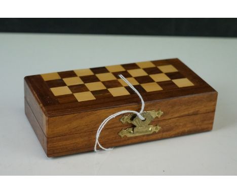 Miniature wooden chess set 