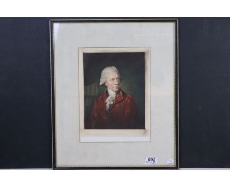 Frederick William Herschel 1738-1822 framed Mezzotint portrait of The Britain composer and a Astronomer by Sidney Litton 