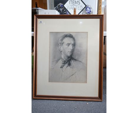 19th century head and shoulder portrait of the Marquis of Bath  signed with initials S R and dated  5 JULY 1877  56 X 43 C M.