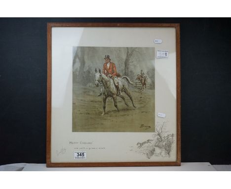 Snaffles Charles Johnson Payne 1884-1967 Merry England circa 1927 hand coloured print signed in pencil lower left  sheet size