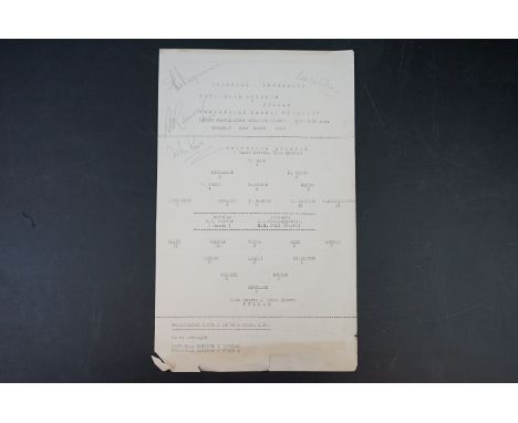 Football Autographs - Tottenham Hotspur v Fulham Midweek League single sheet football programme played 31st March 1955, signe