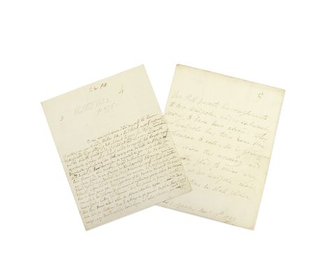 WALPOLE (HORACE)Autograph draft letter signed ('HorWalpole') to William Pitt, later Lord Chatham ('Sr'), a letter of approbat