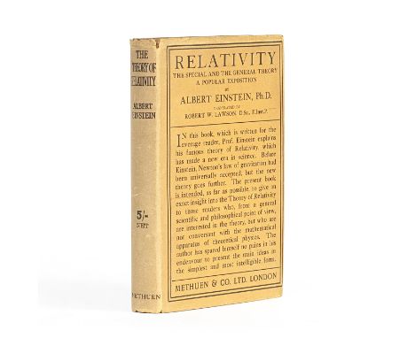 EINSTEIN (ALBERT)Relativity. The Special &amp; The General Theory, FIRST EDITION IN ENGLISH,  translated by Robert W. Lawson,