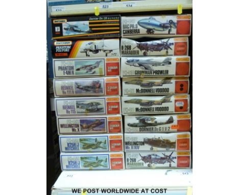 Sixteen Matchbox 1:72 scale model aircraft kits, all in original boxes