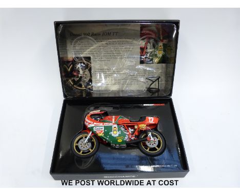 Minichamps 1:12 scale diecast model Museo Ducati 900 Race IOM TT superbike 1978, in original box. 