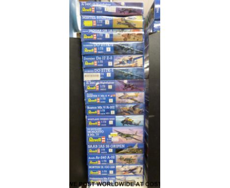 Fifteen Revell 1:72 scale model aircraft kits, all in original boxes