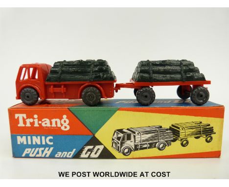 Tri-ang Minic Push and Go model Log Lorry and Trailer