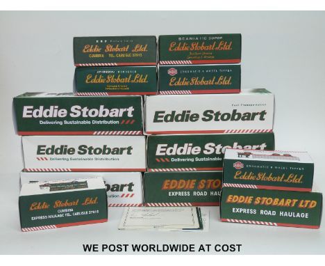 Thirteen Atlas Editions diecast model Eddie Stobart lorries, all in original boxes