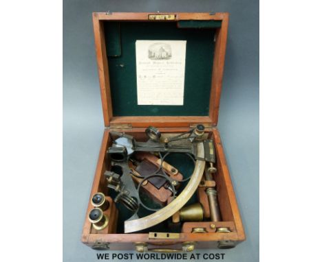 Ross of London cased sextant with certificate dated 1903