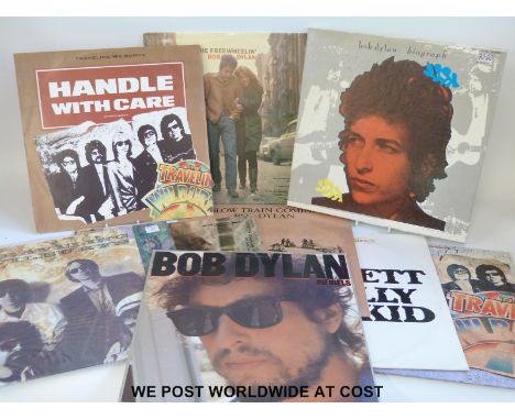 Bob Dylan/Band/Travelling Wilburys, Box Set, 15x LPs and one 12" single.  Includes: "Biograph" (5xLP box set, complete); "Mod