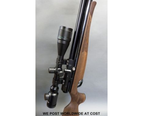 Air Arms S510 Xtra .22 air rifle with carved semi-pistol grip and Tasco 2.5x1-10x.42 waterproof scope, overall length 110cm, 