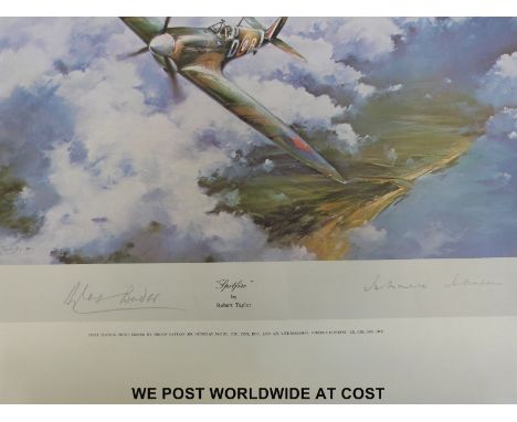 A Robert Taylor print 'Spitfire' signed by group Captain Sir Douglas Bader and Vice Marshall Johnnie Johnson