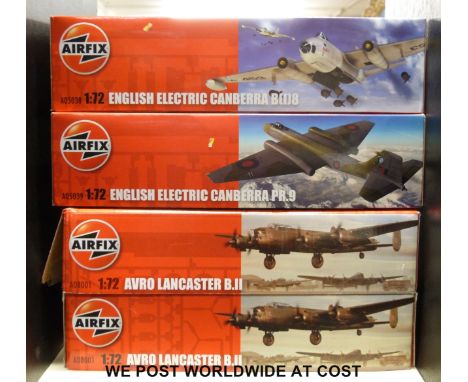 Four Airfix 1:72 scale model aircraft kits, all in original boxes