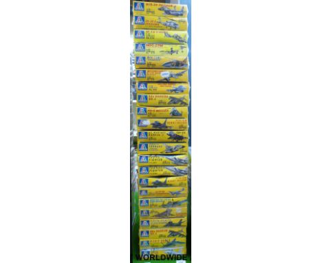 Twenty-two Italeri 1:72 scale model aircraft kits, all in original boxes, all unopened and sealed