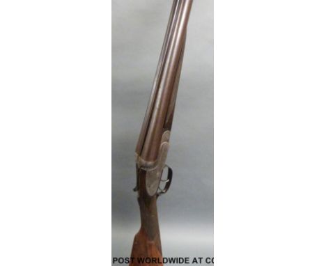 Richard Ellis & Sons 12 bore side by side shotgun with finely engraved and named side locks, double trigger, chequered grip, 