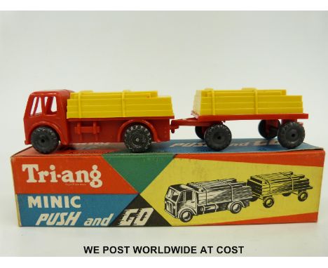 Tri-ang Minic Push and Go model Timber Lorry and Trailer