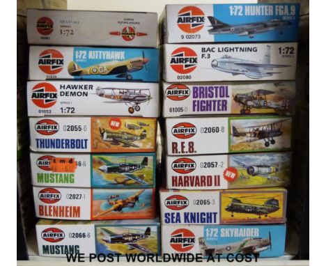 Fourteen Airfix 1:72 scale model aircraft kits, all in original boxes