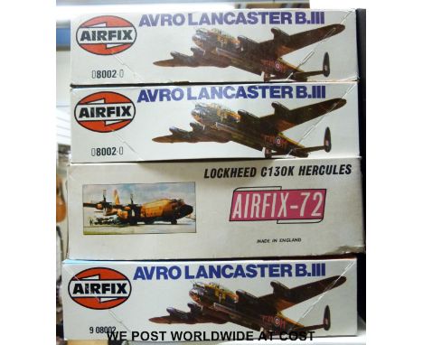 Four Airfix 1:72 scale model aircraft kits, all in original boxes