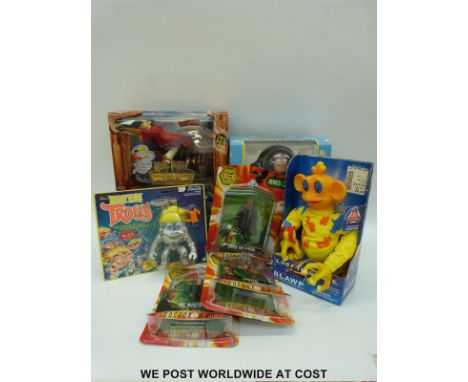 Eight Harry Potter, Toy Story, Doctor Who, Battle Trolls and Lost in Space action figures and figure sets, all in original bo