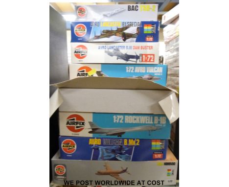 Eight Airfix 1:72 scale model aircraft kits, all in original boxes