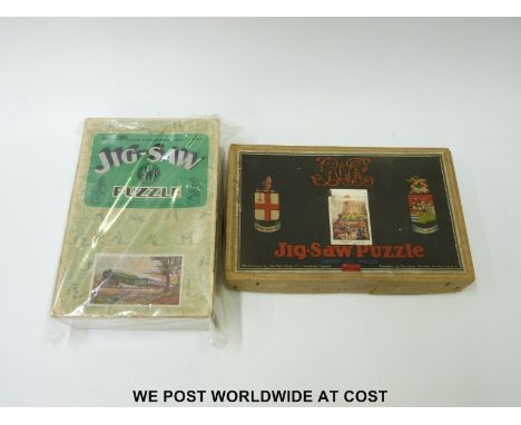 Two Chad Valley GWR jigsaw puzzles, Royal Route To The West and Windsor Castle, both in original boxes 