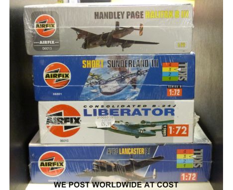 Four Airfix 1:72 scale model aircraft kits, all in original boxes, unopened and sealed