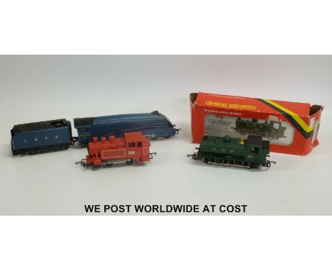 Eight Hornby Dublo, Fleischmann and other 00 gauge locomotives, one in original box. 