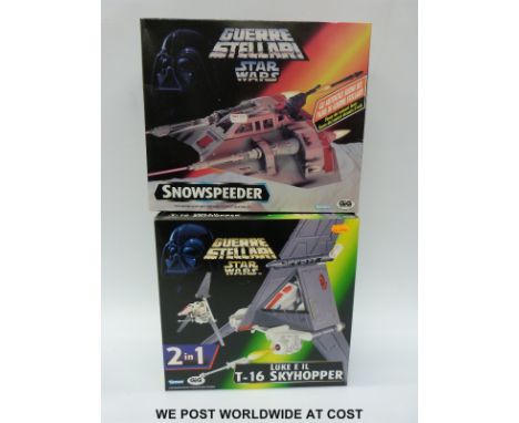 Two Kenner Star Wars French action vehicles, Snowspeeder and Luke E 1L T-16 Skyhopper, both in original boxes