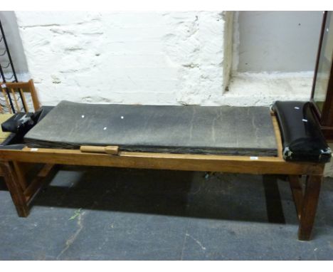 An oak framed vintage treatment bed, length 188cm