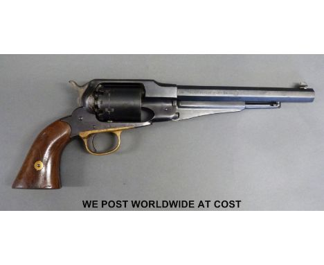 Westerner's Arms .44 Colt Navy replica six shot revolver with brass trigger guard, mahogany grips and 8 inch octagonal barrel